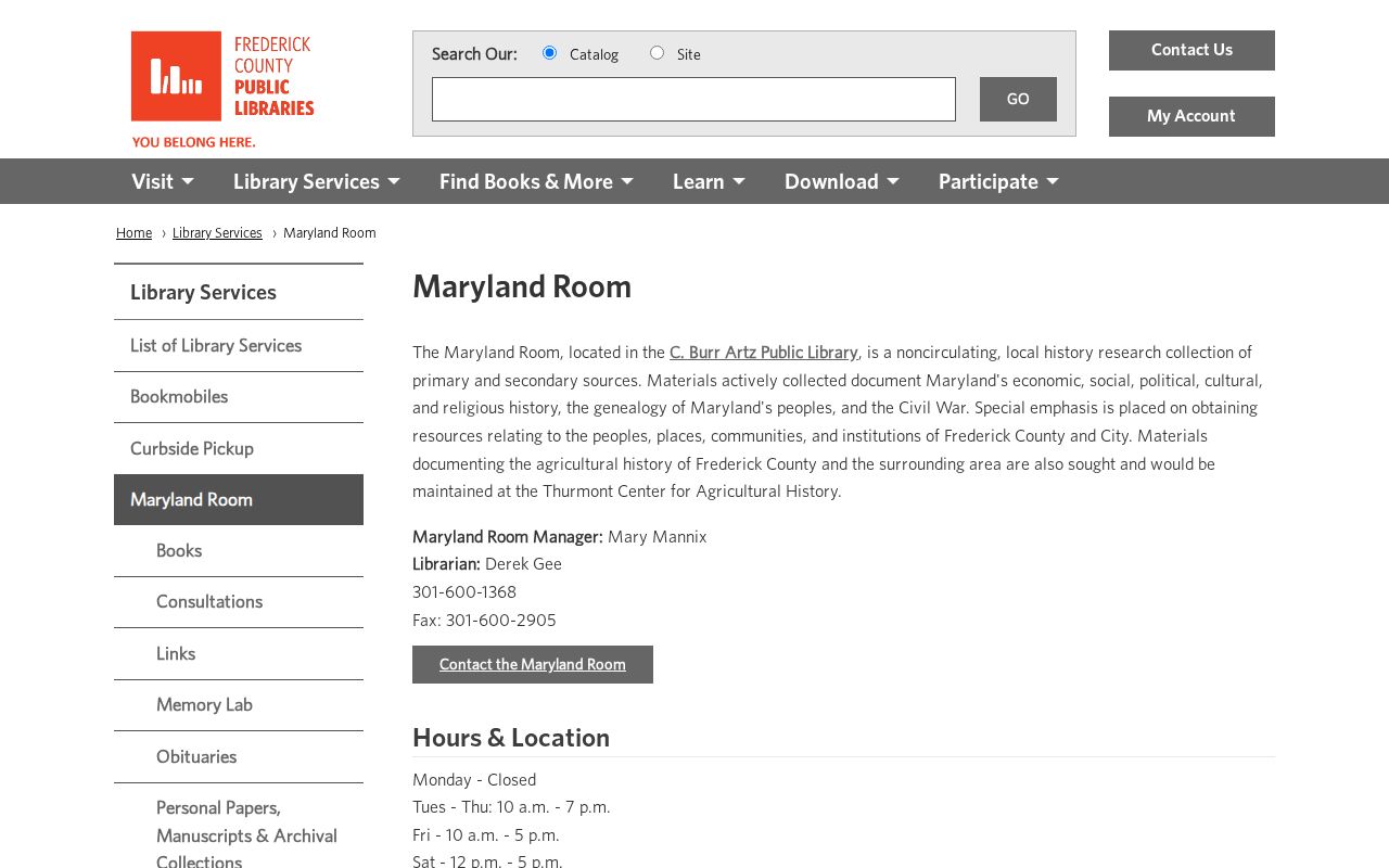 Ballenger Creek people search resources in the FCPL Maryland Room