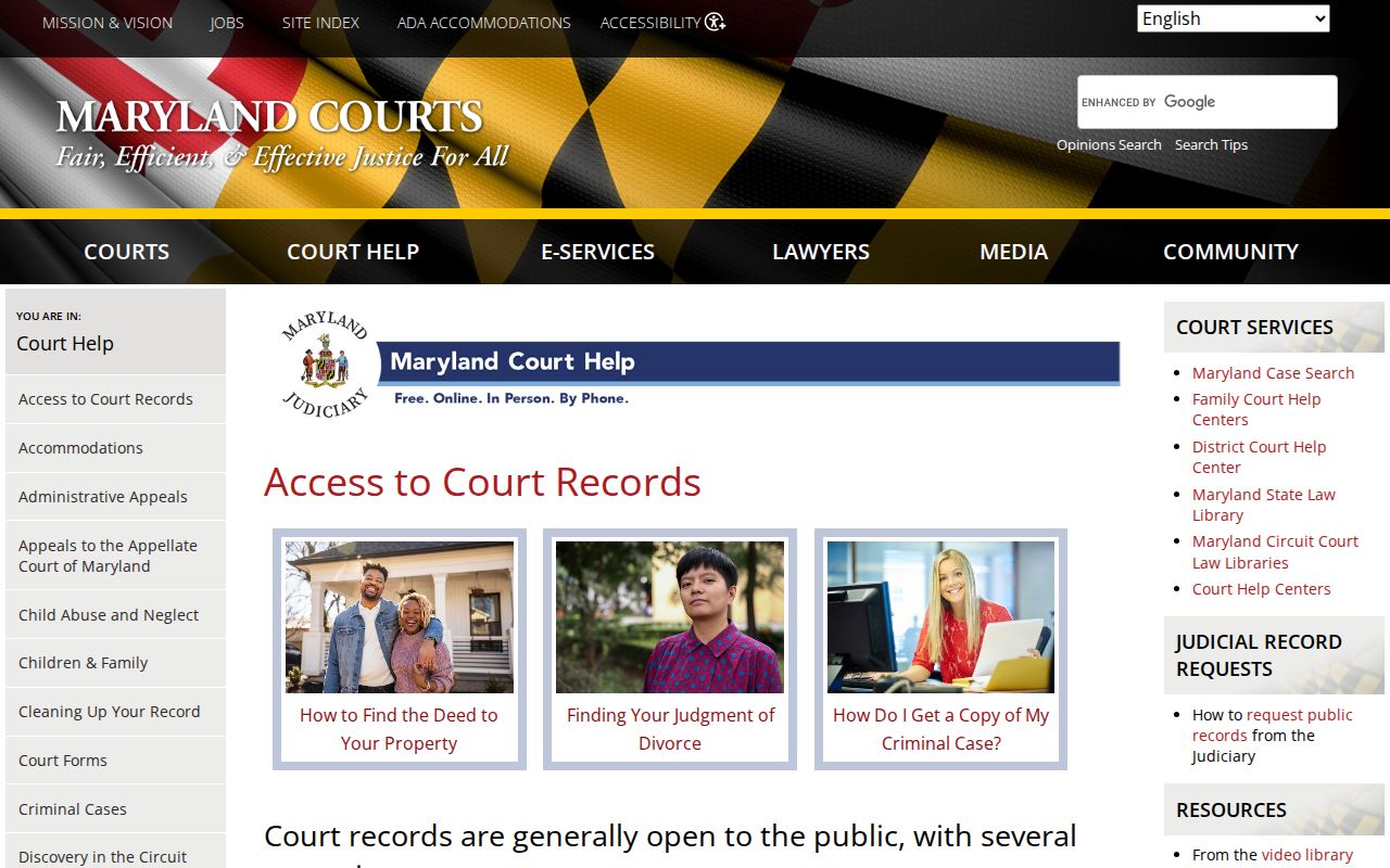 Ballenger Creek public records court file access guidance